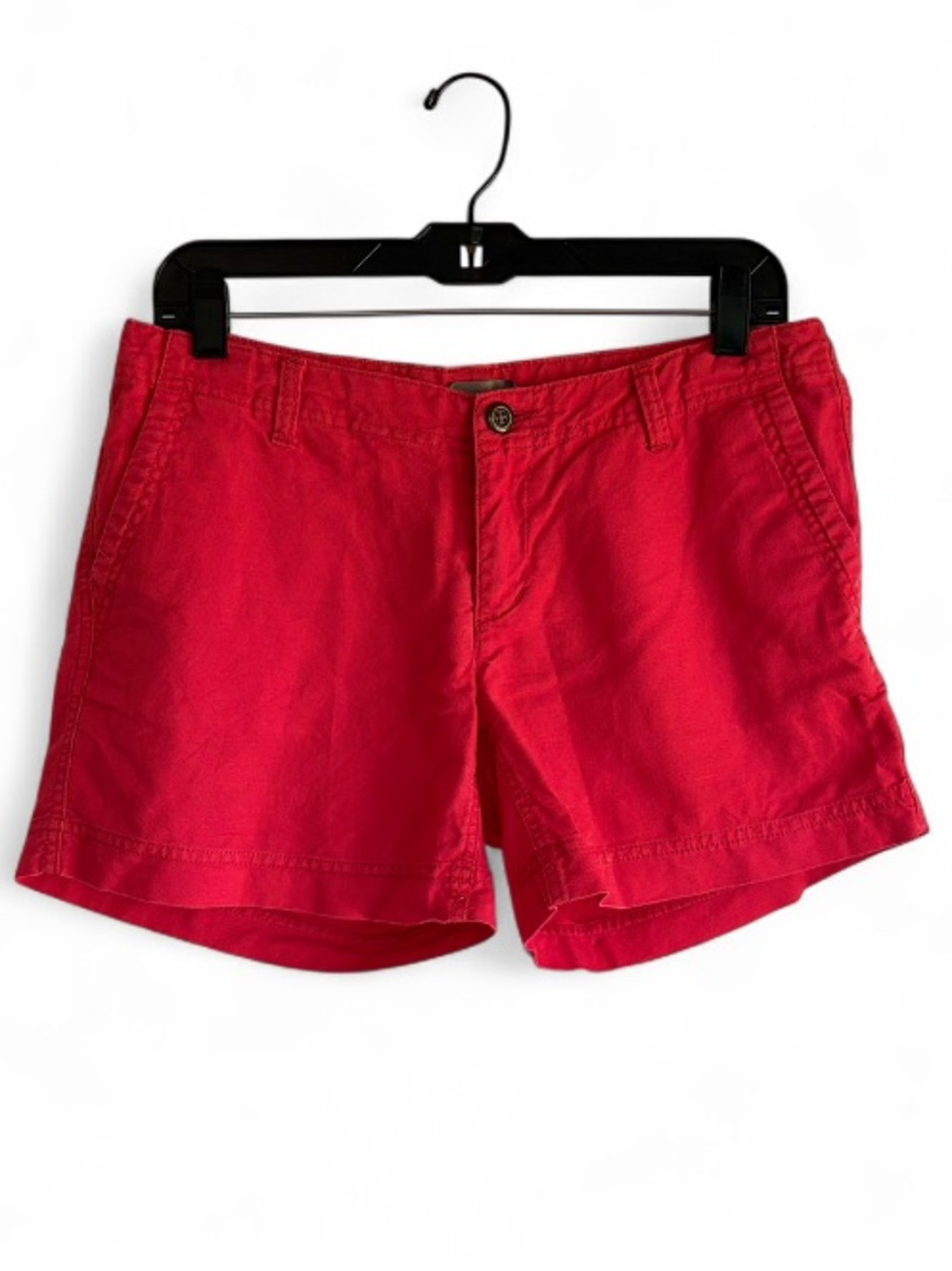 North Face Women's Linen Blend Red Shorts Size 6